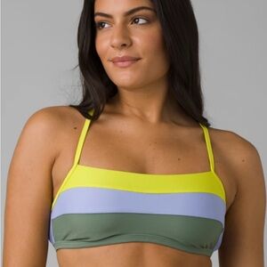 Prana
Women's Lurisia Bathing Suit Army Green Color block  Top Small New